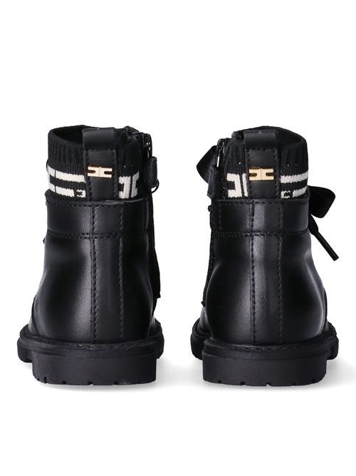 Stivali con fascia logo ELISABETTA FRANCHI | E0388NERO